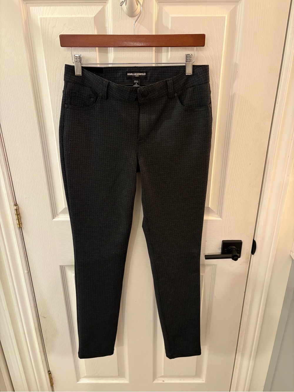 Karl Lagerfeld Black Heathered Slim Pants